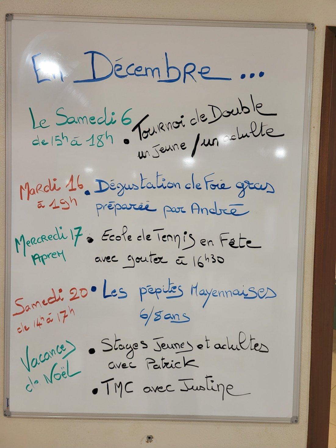 Programme de décembre
