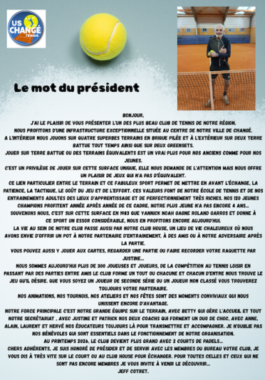 Le mot du président